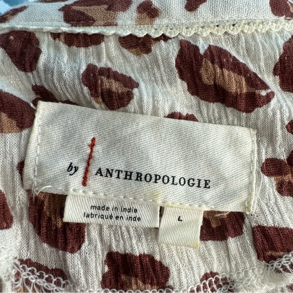 By Anthropologie Nina Leopard Button Up Mob Wife Lagenlook Long Length Tunic - Picture 2 of 8